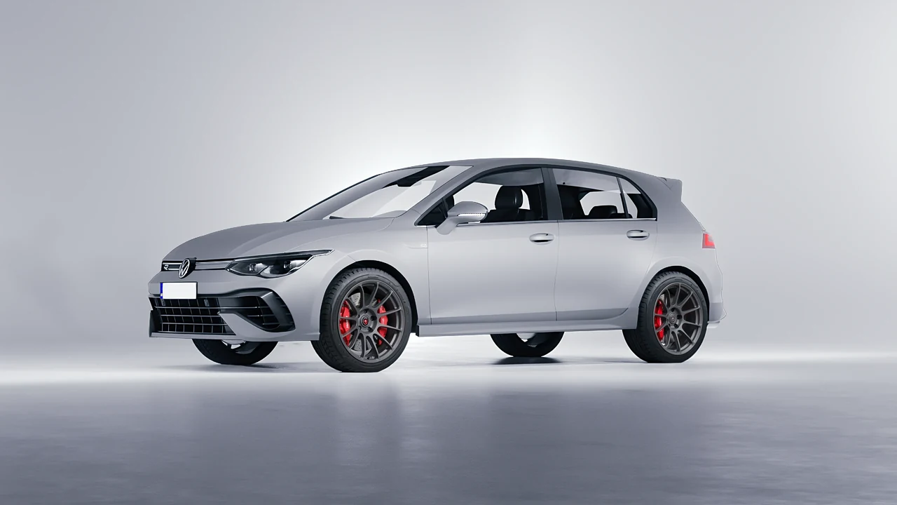 Volkswagen Golf 8 R 2022 on HRE Performance Wheels RC103 forged wheels, front three-quarter view
