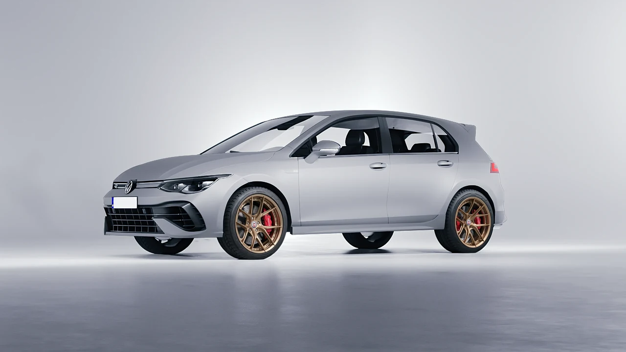 Volkswagen Golf 8 R 2022 on HRE Performance Wheels S101SC forged wheels, front three-quarter view