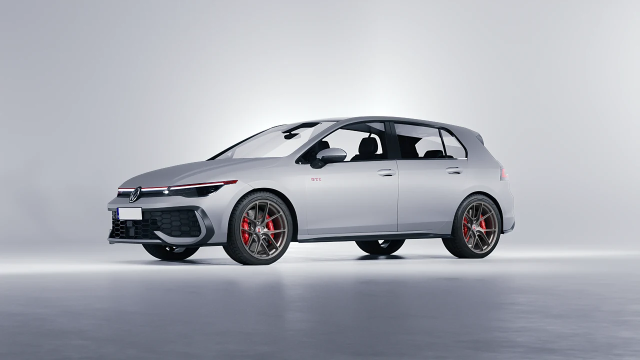 Volkswagen Golf GTI 2024 on HRE Performance Wheels R101-Lightweight forged wheels, front three-quarter view