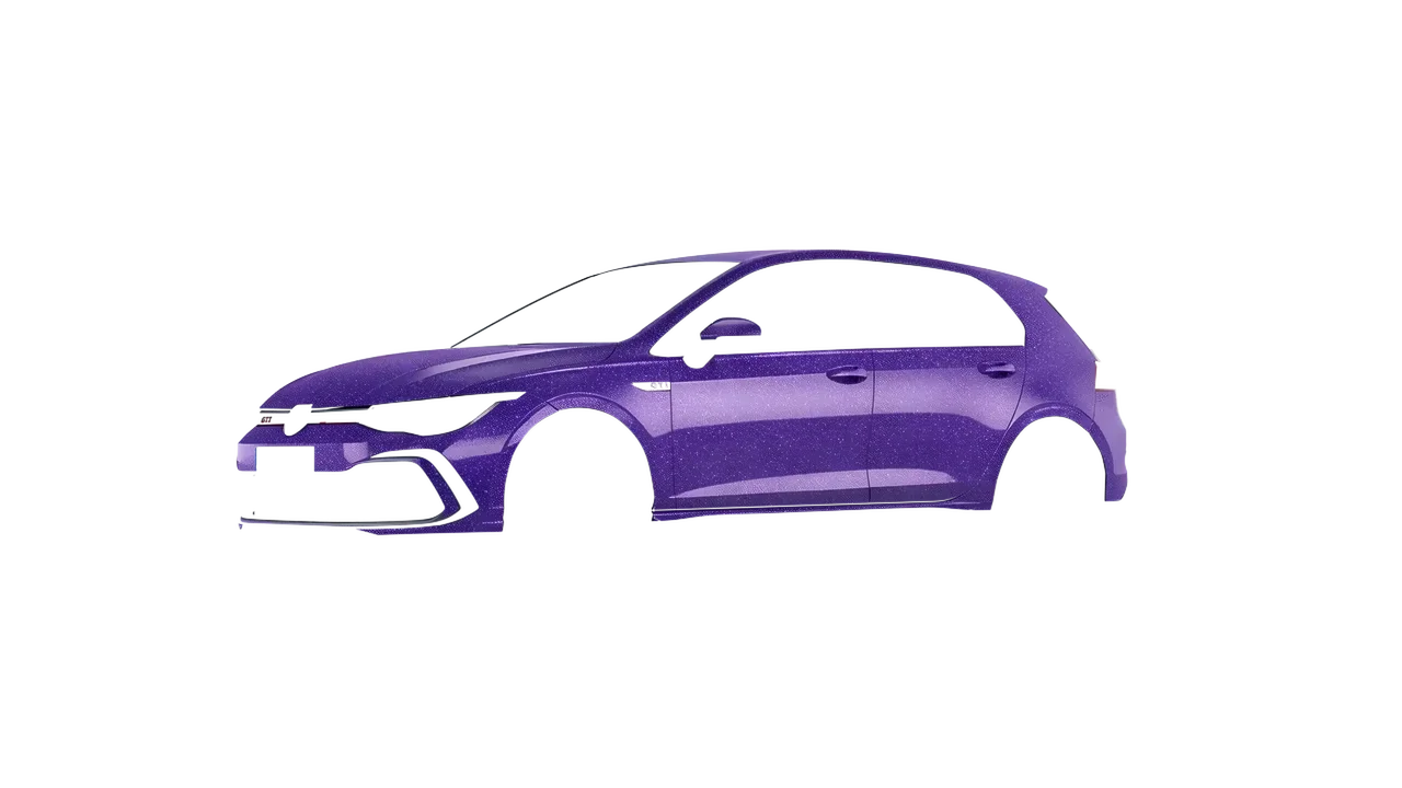 Volkswagen Golf GTI 5 Door 2020 wrapped in Purple (Avery Dennison SW900-587-D), front three-quarter view