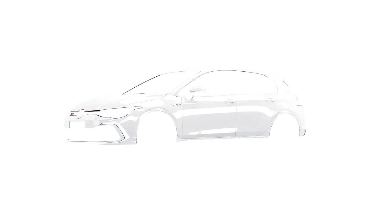 Volkswagen Golf GTI 5 Door 2020 wrapped in Gloss White (3M G10), front three-quarter view
