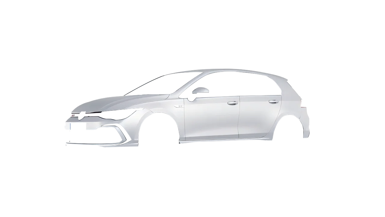 Volkswagen Golf GTI 5 Door 2020 wrapped in Matte Silver (3M M21), front three-quarter view