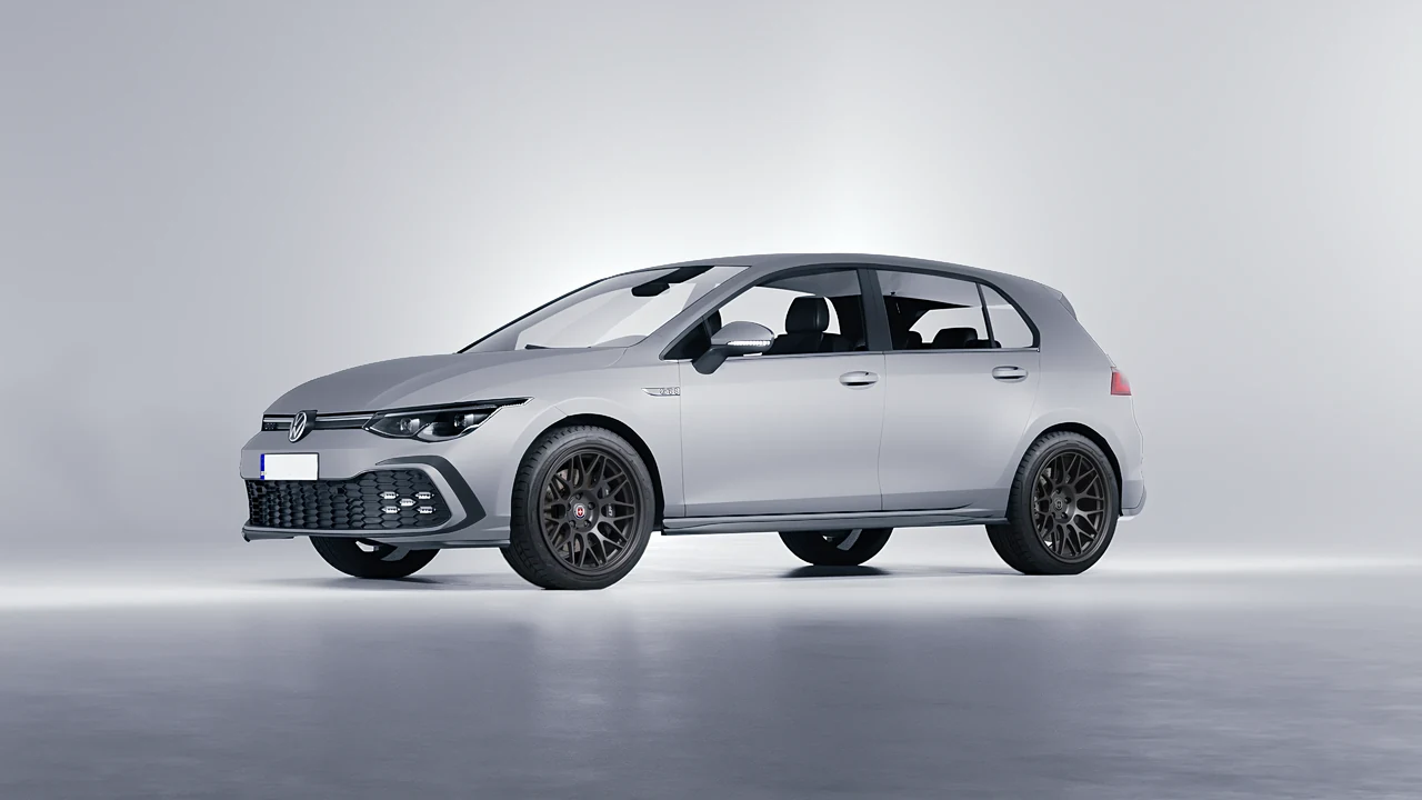 Volkswagen Golf GTI 5 Door 2020 on HRE Performance Wheels 300-GT forged wheels, front three-quarter view