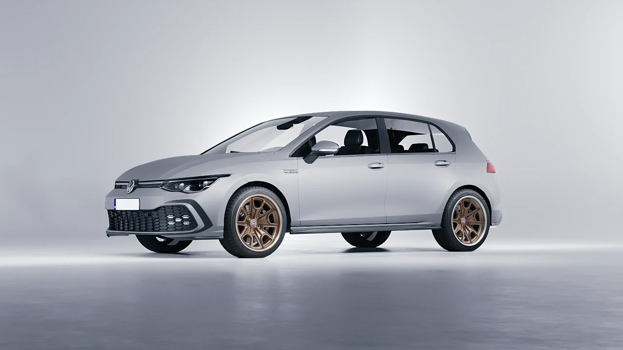 Volkswagen Golf GTI 5 Door 2020 on HRE Performance Wheels 427 forged wheels, front three-quarter view
