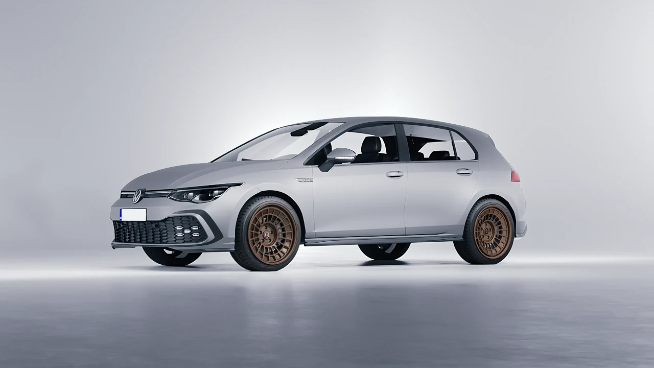 Volkswagen Golf GTI 5 Door 2020 on HRE Performance Wheels 515-GTM forged wheels, front three-quarter view