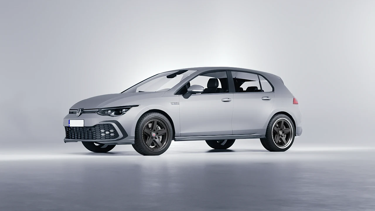 Volkswagen Golf GTI 5 Door 2020 on HRE Performance Wheels 517 forged wheels, front three-quarter view