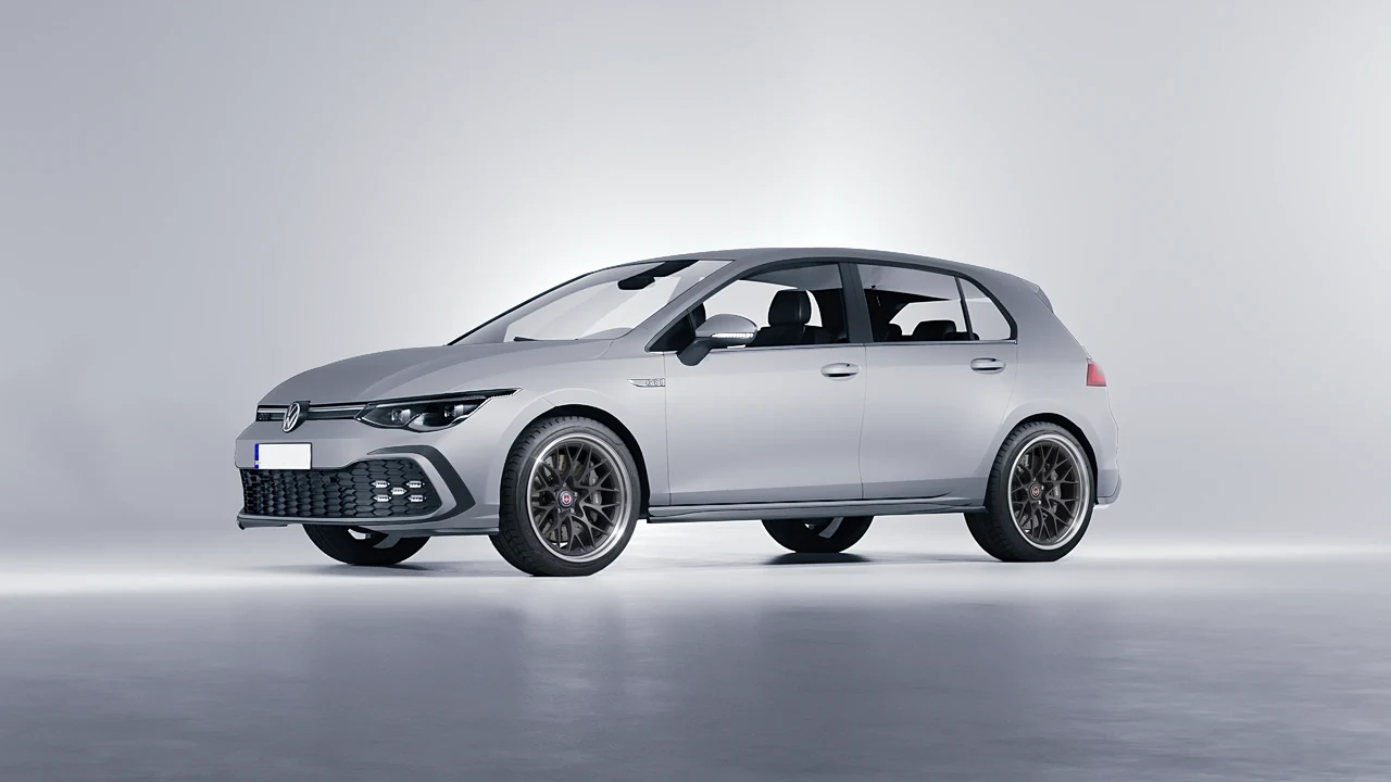 Volkswagen Golf GTI 5 Door 2020 on HRE Performance Wheels 520 forged wheels, front three-quarter view