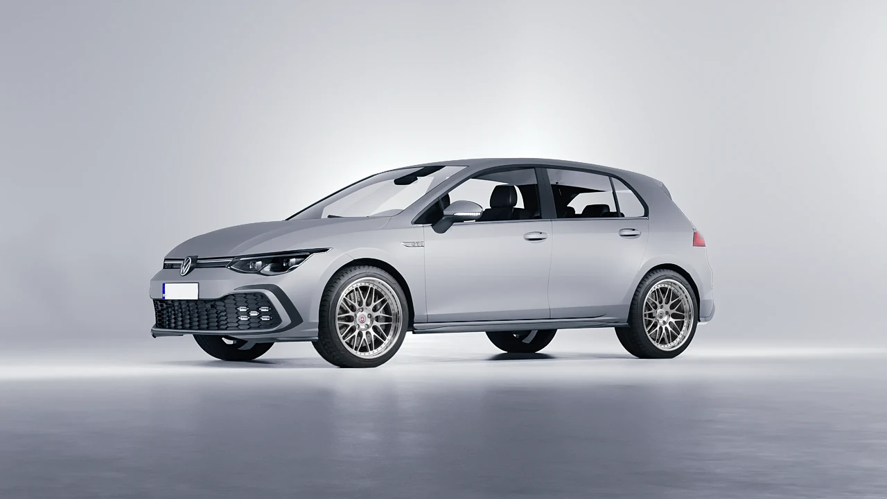 Volkswagen Golf GTI 5 Door 2020 on HRE Performance Wheels 540C forged wheels, front three-quarter view