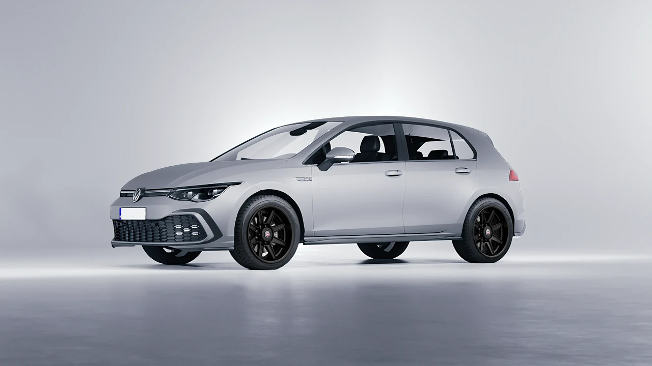 Volkswagen Golf GTI 5 Door 2020 on HRE Performance Wheels HD188H forged wheels, front three-quarter view