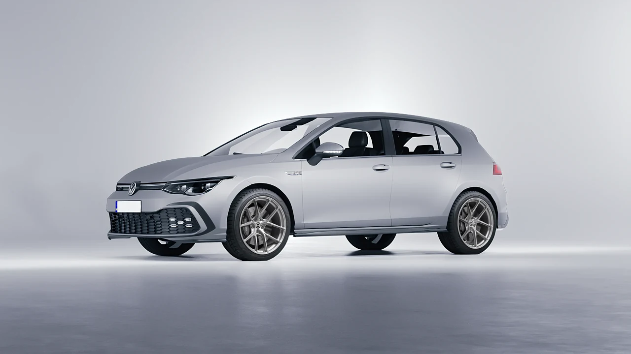 Volkswagen Golf GTI 5 Door 2020 on HRE Performance Wheels P101SC forged wheels, front three-quarter view
