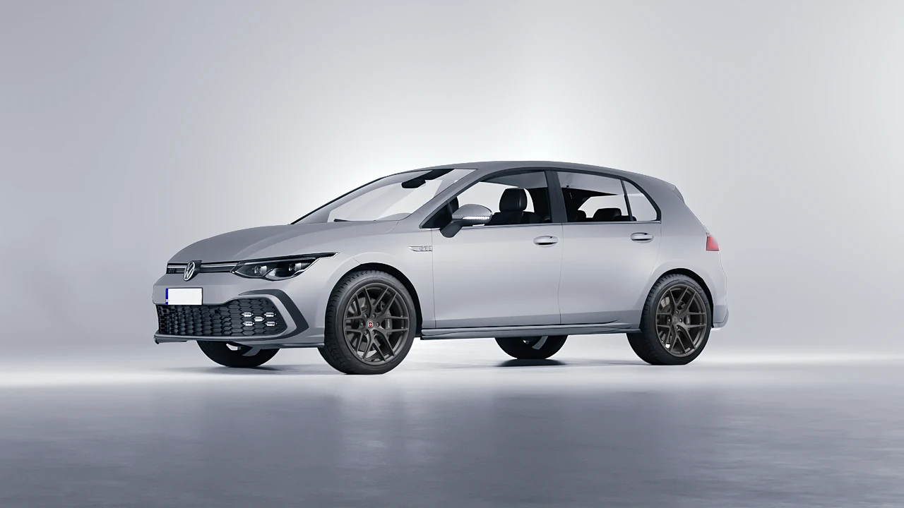 Volkswagen Golf GTI 5 Door 2020 on HRE Performance Wheels P161 forged wheels, front three-quarter view