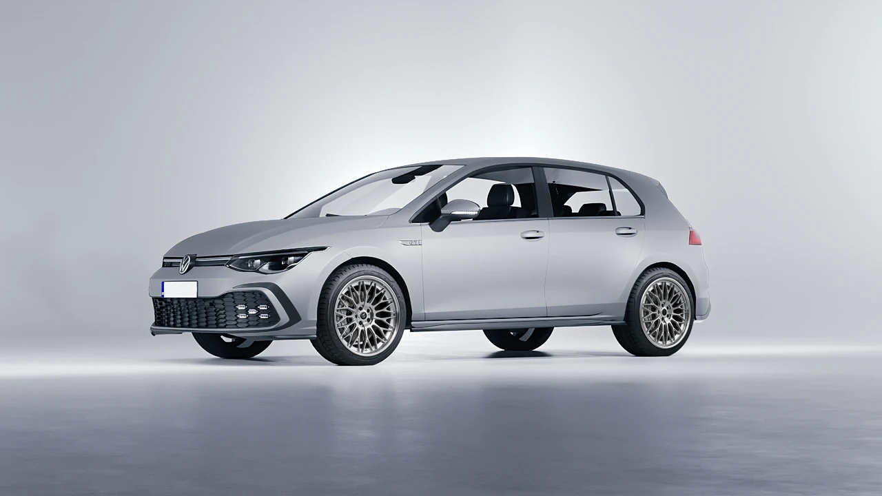 Volkswagen Golf GTI 5 Door 2020 on RDB LA Signature forged wheels, front three-quarter view