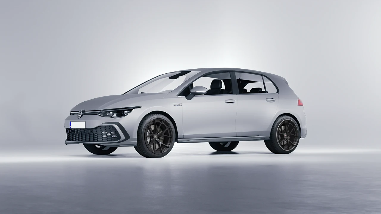 Volkswagen Golf GTI 5 Door 2020 on HRE Performance Wheels S101 forged wheels, front three-quarter view