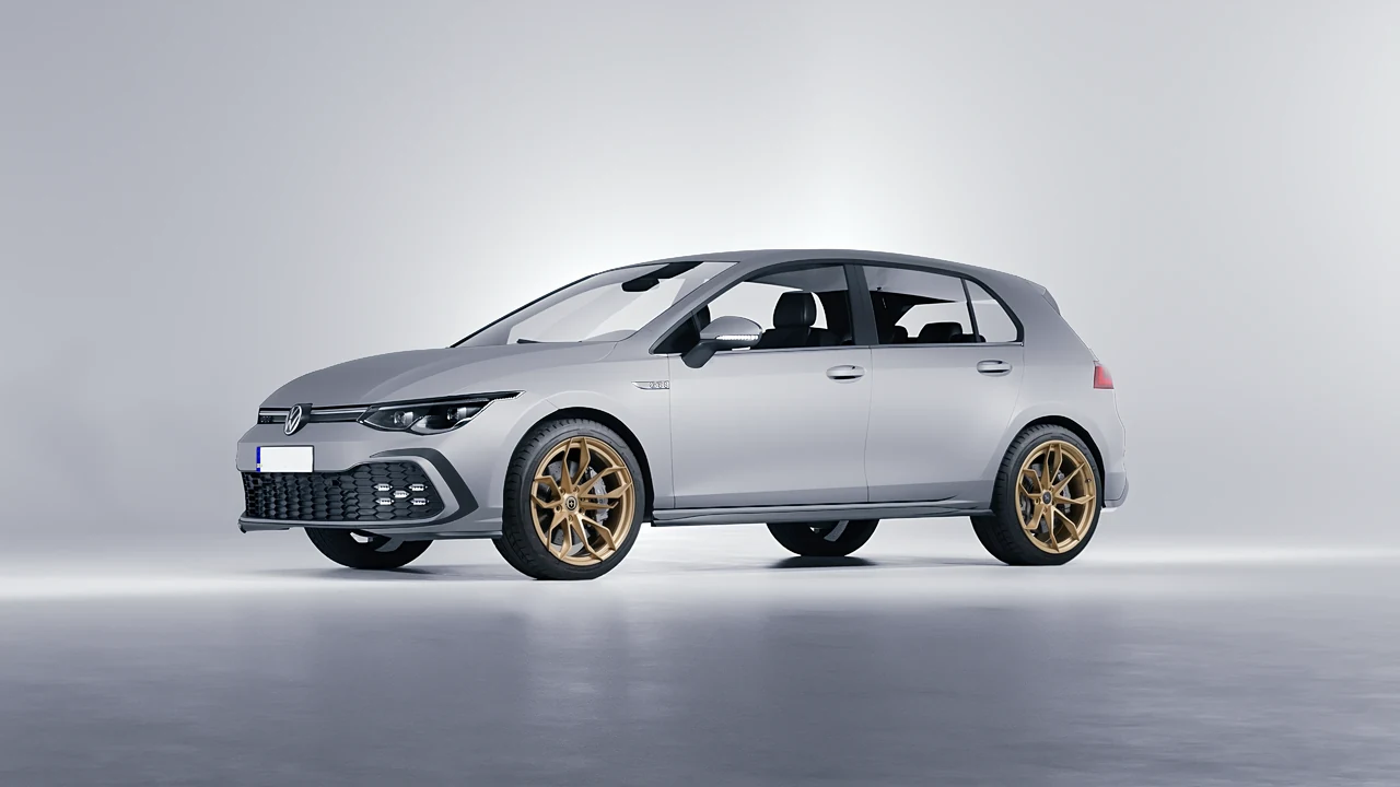 Volkswagen Golf GTI 5 Door 2020 on HRE Performance Wheels S201H forged wheels, front three-quarter view