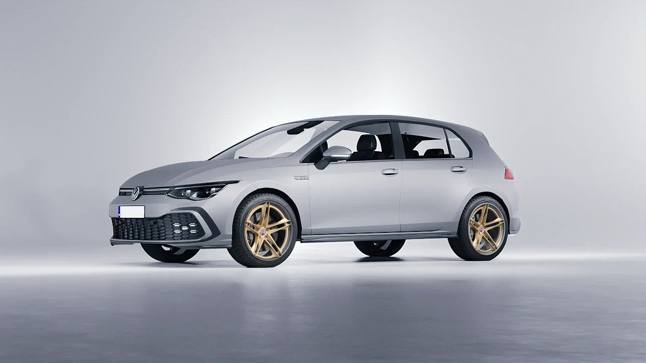 Volkswagen Golf GTI 5 Door 2020 on HRE Performance Wheels S207H forged wheels, front three-quarter view