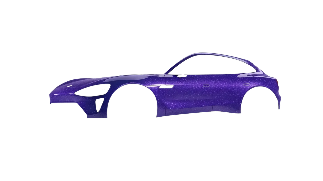 Xiaomi YU7 2025 wrapped in Purple (Avery Dennison SW900-587-D), front three-quarter view