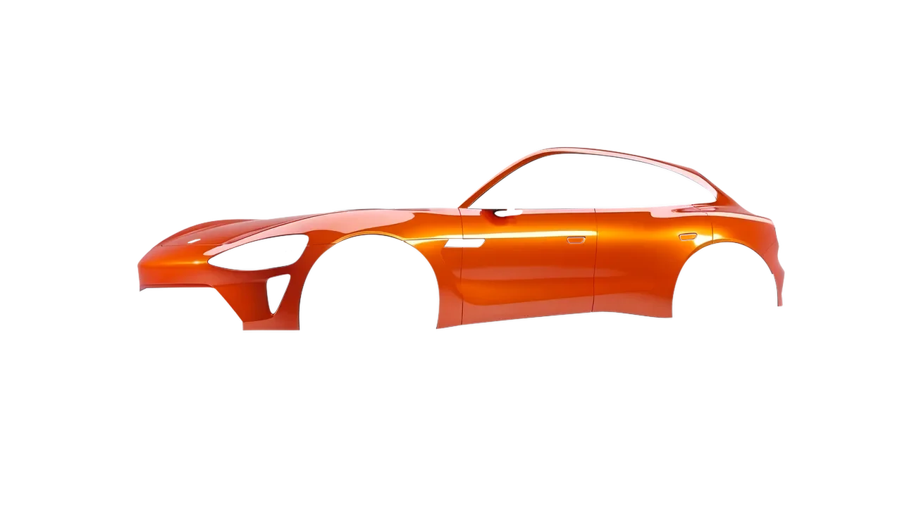 Xiaomi YU7 2025 wrapped in Fiery Orange (3M G364), front three-quarter view