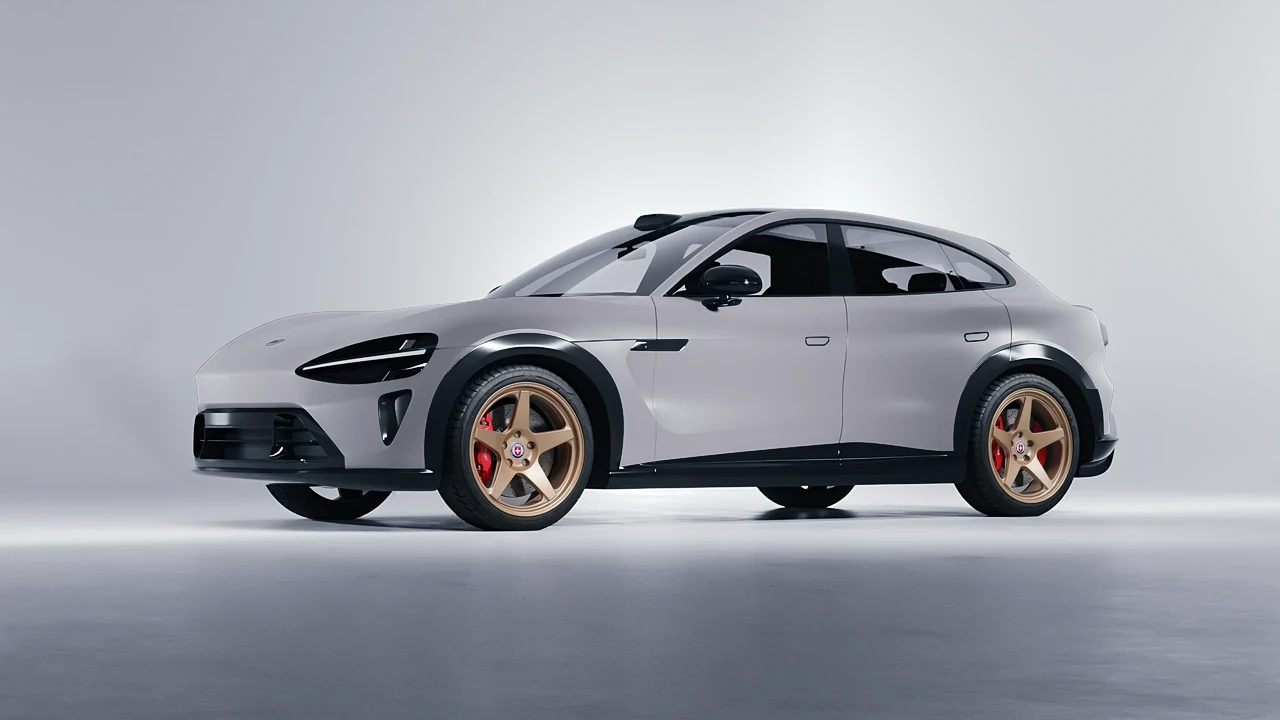Xiaomi YU7 2025 on HRE Performance Wheels 305-GTS forged wheels, front three-quarter view