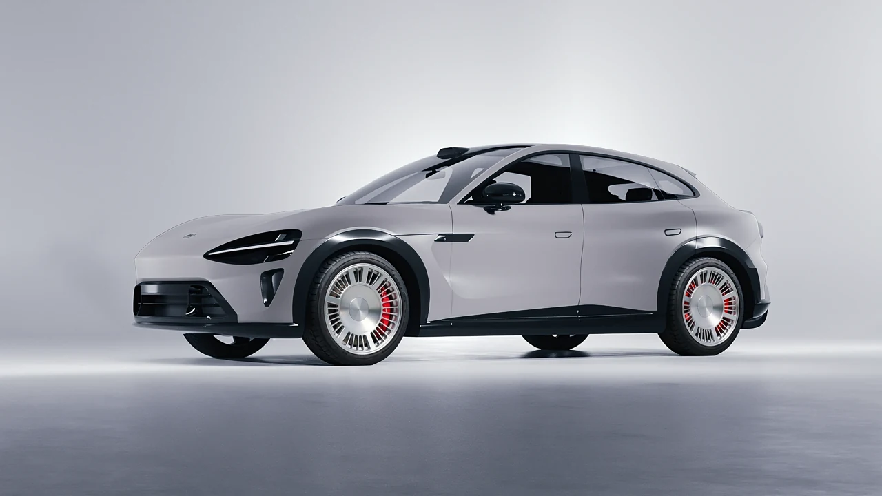 Xiaomi YU7 2025 on RDB LA Masterpiece forged wheels, front three-quarter view