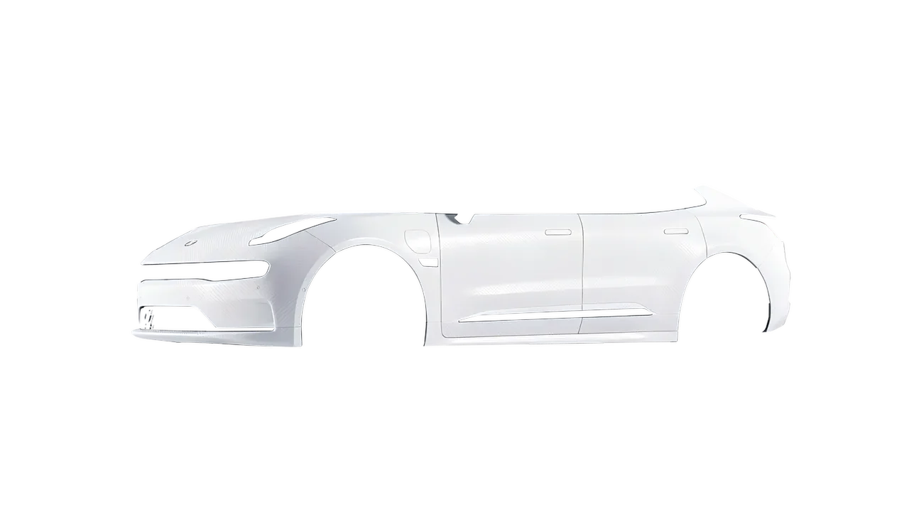 Zeekr 001 2025 wrapped in Carbon Fiber White (Avery Dennison SW900-115-X), front three-quarter view