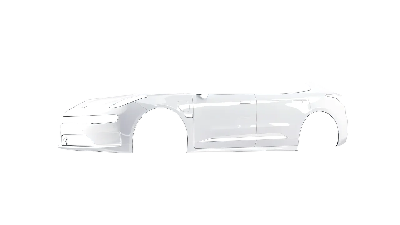 Zeekr 001 2025 wrapped in Gloss White (3M G10), front three-quarter view