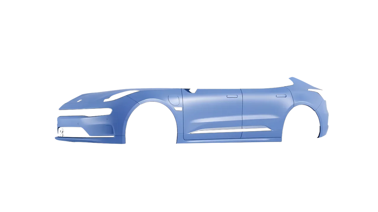 Zeekr 001 2025 wrapped in Dreamline Blue (Avery Dennison SW900-616-O), front three-quarter view