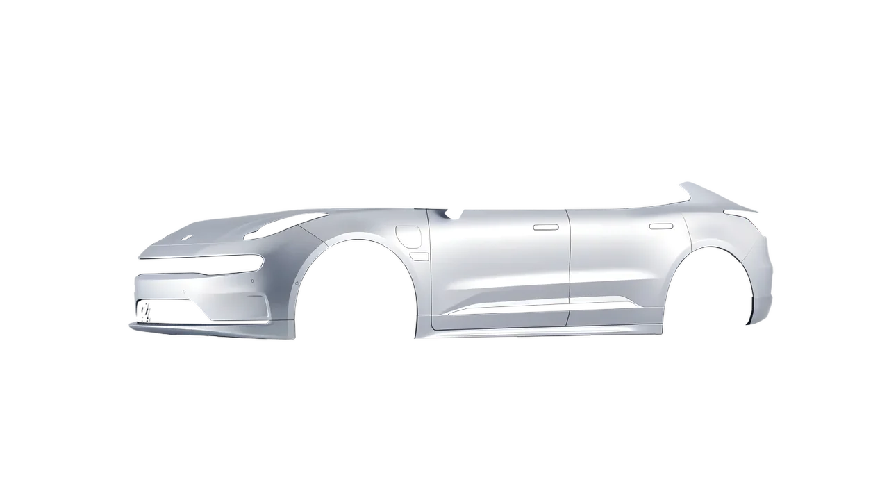 Zeekr 001 2025 wrapped in Matte Silver (3M M21), front three-quarter view