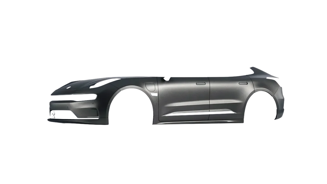 Zeekr 001 2025 wrapped in Black Rock Grey (Avery Dennison SW900-823-M), front three-quarter view