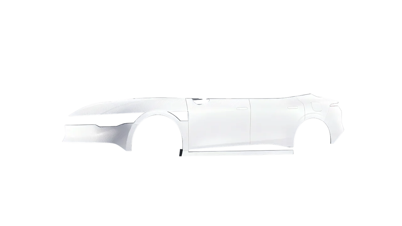 Zeekr 007 2025 wrapped in Carbon Fiber White (Avery Dennison SW900-115-X), front three-quarter view