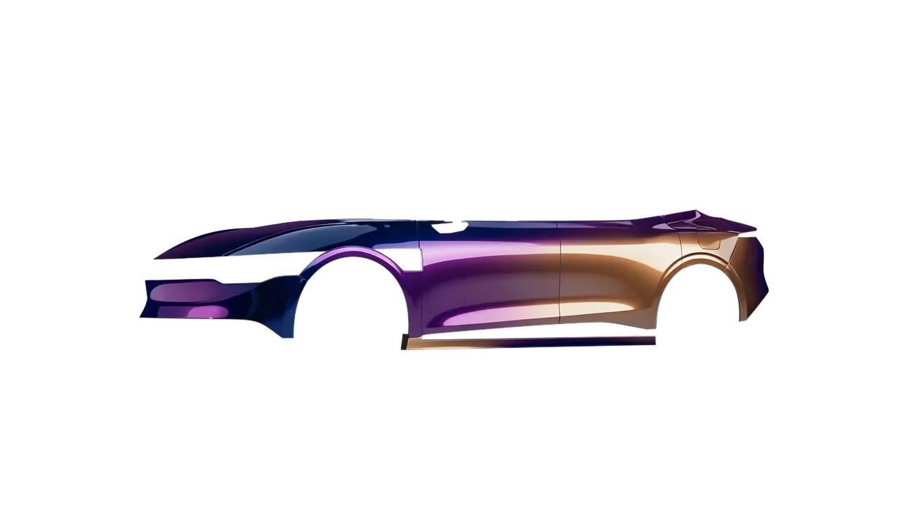 Zeekr 007 2025 wrapped in Gloss Flip Deep Space (3M GP278), front three-quarter view