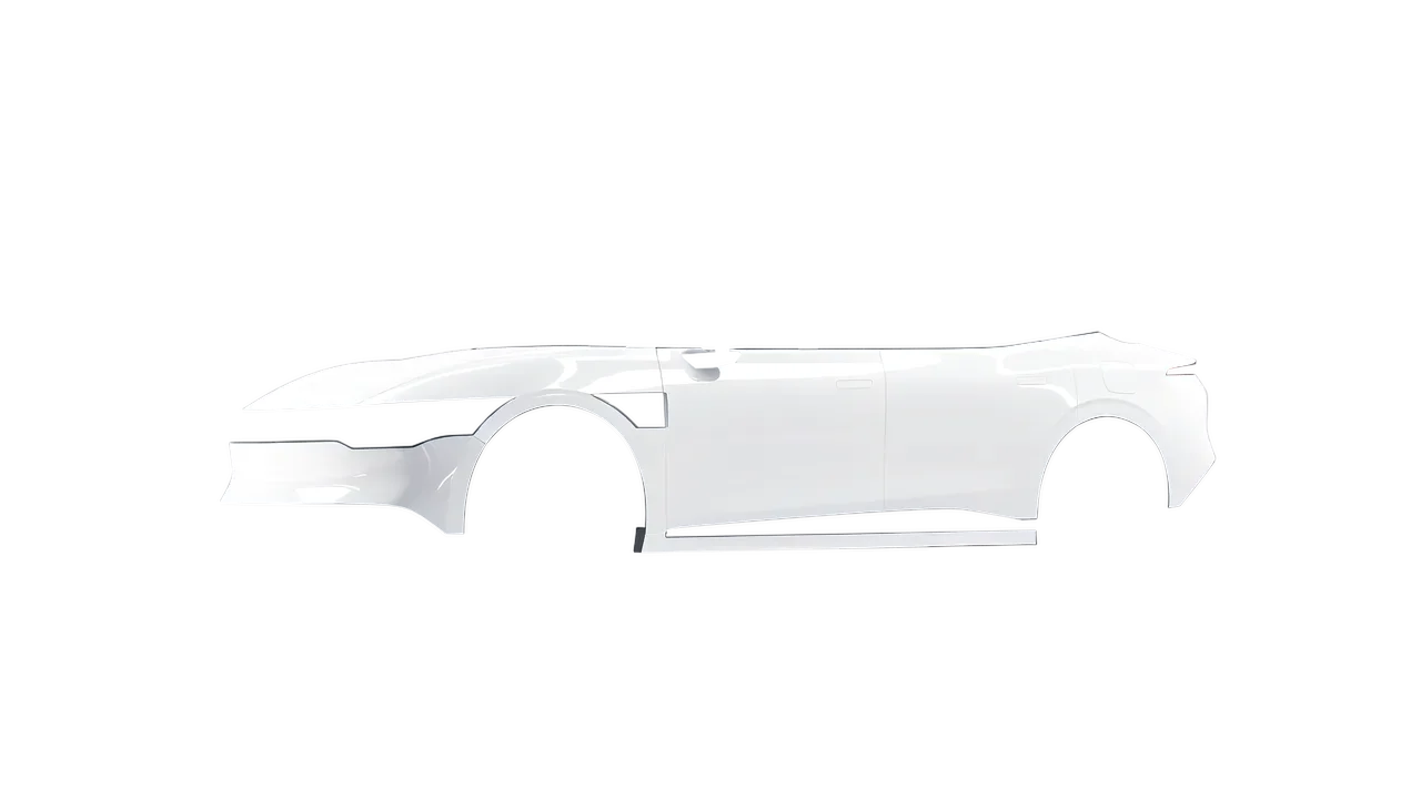 Zeekr 007 2025 wrapped in Gloss White (3M G10), front three-quarter view