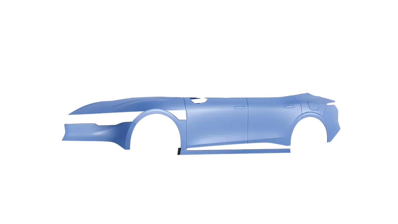 Zeekr 007 2025 wrapped in Dreamline Blue (Avery Dennison SW900-616-O), front three-quarter view
