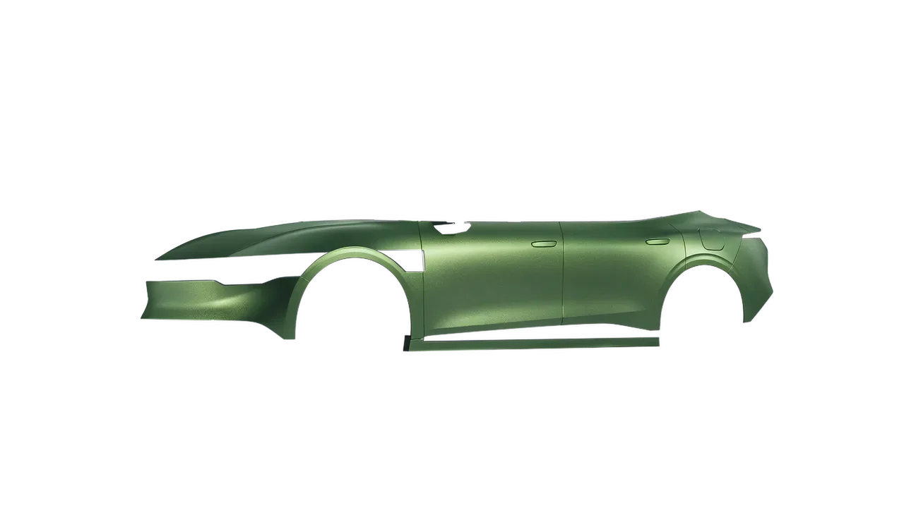 Zeekr 007 2025 wrapped in Apple Green (Avery Dennison SW900-745-M), front three-quarter view