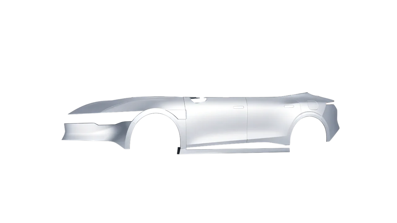 Zeekr 007 2025 wrapped in Matte Silver (3M M21), front three-quarter view