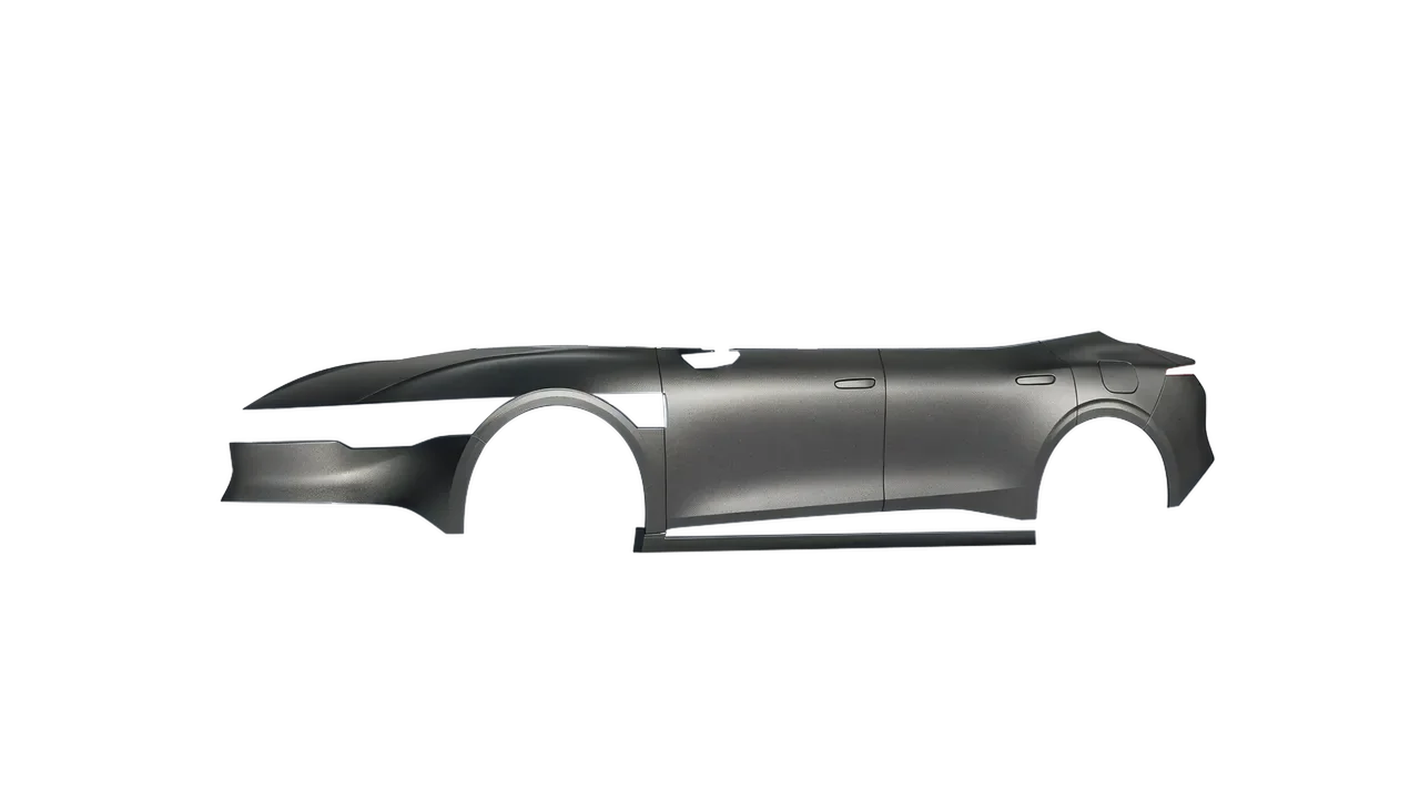 Zeekr 007 2025 wrapped in Black Rock Grey (Avery Dennison SW900-823-M), front three-quarter view
