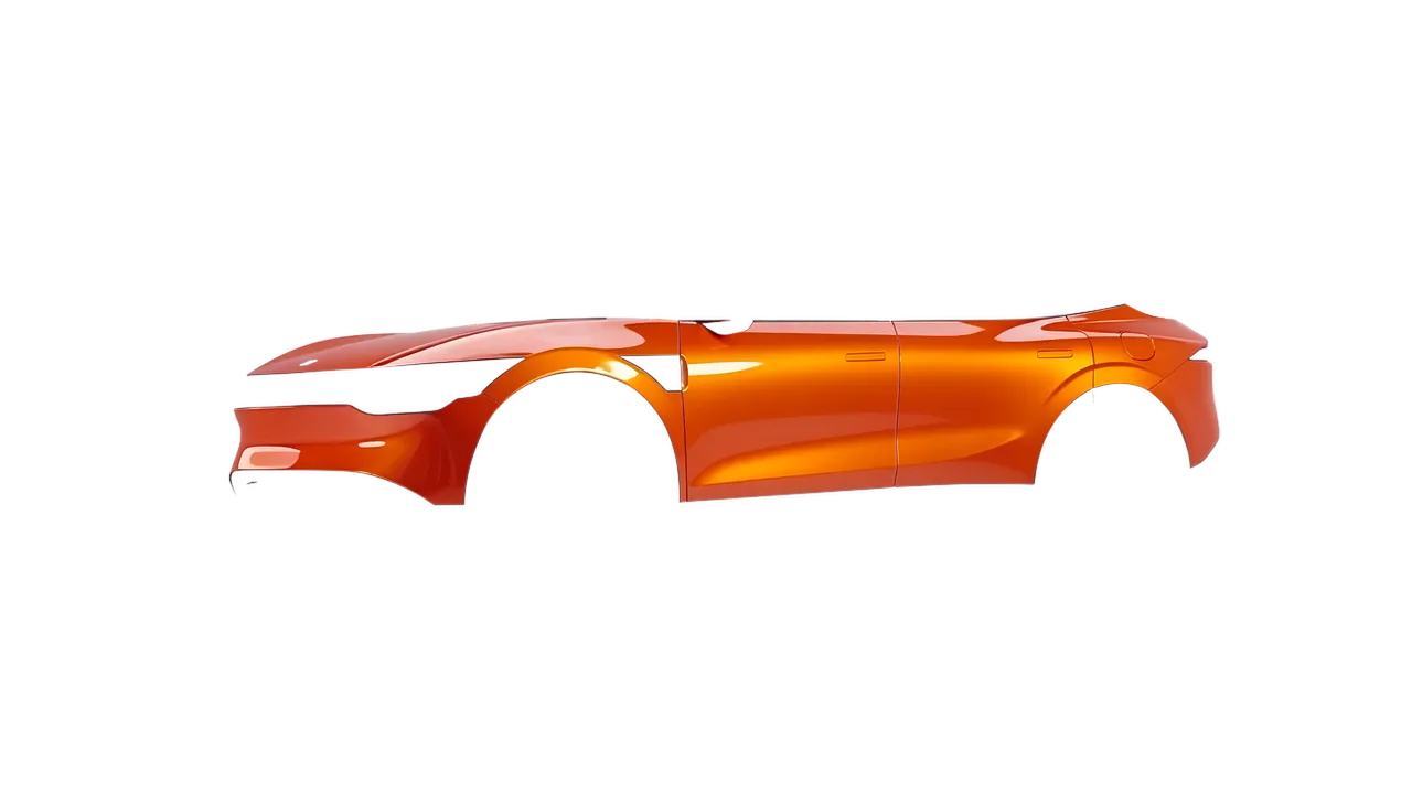 Zeekr 7X 2025 wrapped in Fiery Orange (3M G364), front three-quarter view