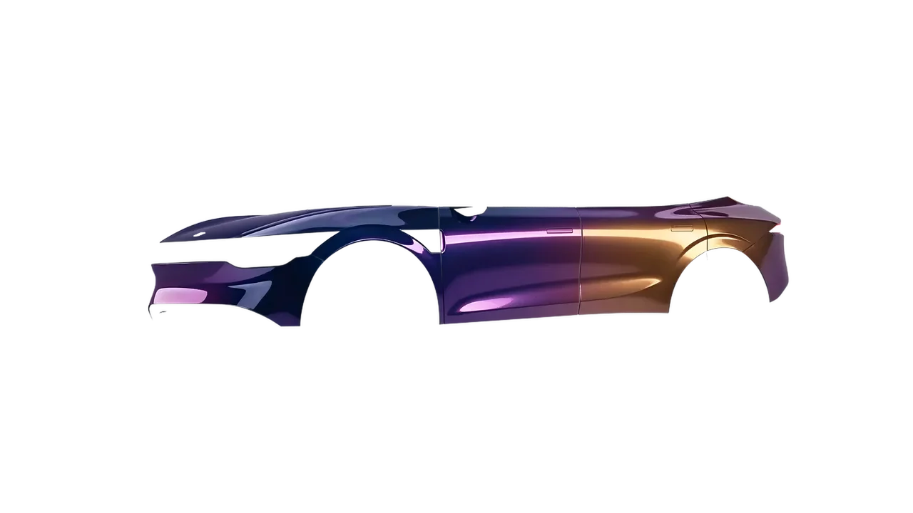 Zeekr 7X 2025 wrapped in Gloss Flip Deep Space (3M GP278), front three-quarter view
