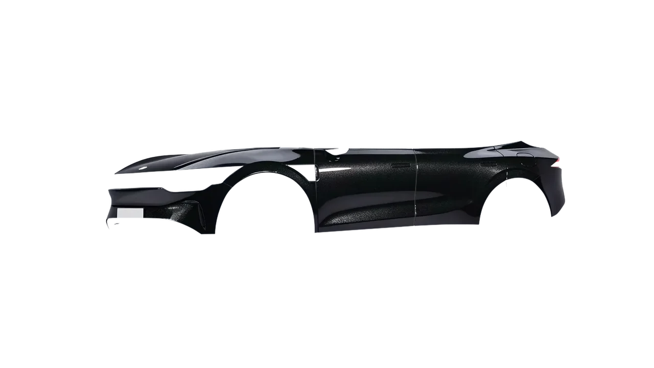 Zeekr 7X 2025 wrapped in Mystery Black (Avery Dennison SW900-184-M), front three-quarter view
