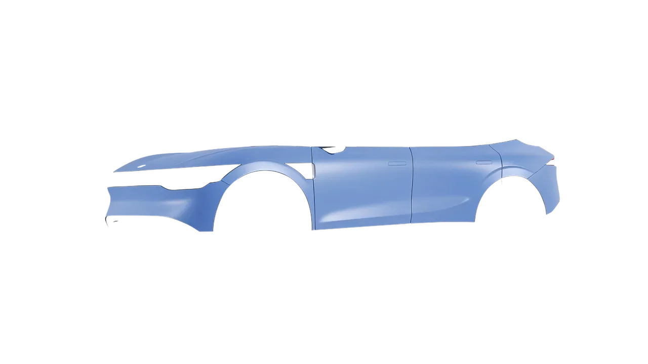 Zeekr 7X 2025 wrapped in Dreamline Blue (Avery Dennison SW900-616-O), front three-quarter view