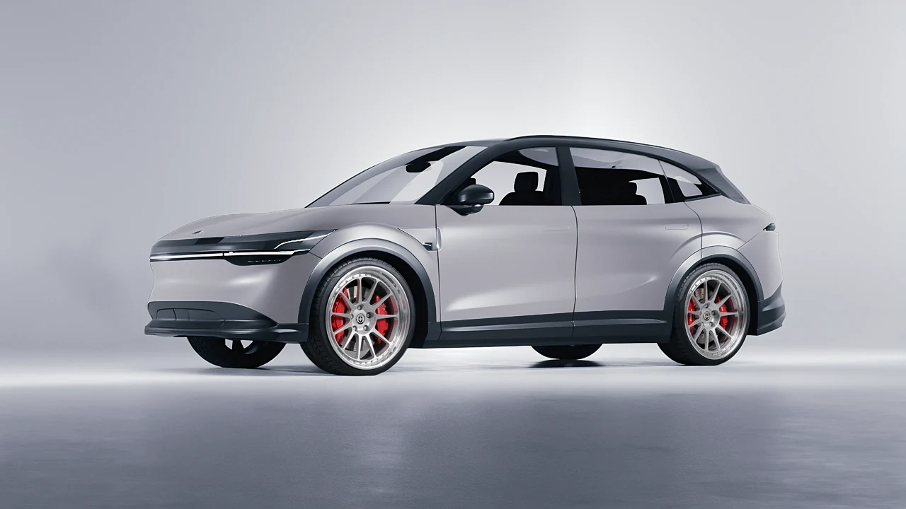Zeekr 7X 2025 on HRE Performance Wheels 303 forged wheels, front three-quarter view