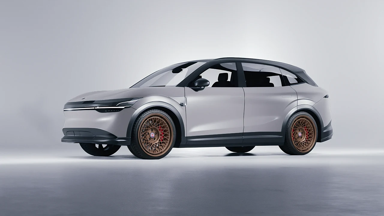 Zeekr 7X 2025 on HRE Performance Wheels 501-GTM forged wheels, front three-quarter view