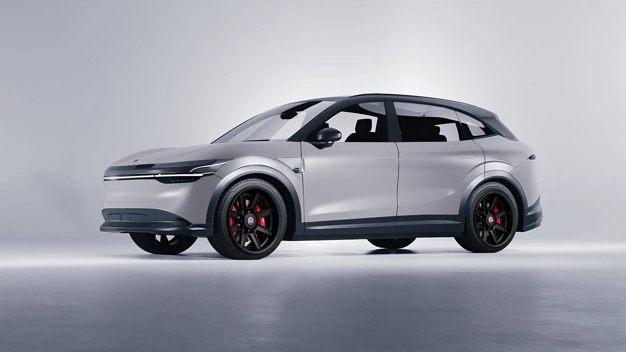 Zeekr 7X 2025 on HRE Performance Wheels HD188H forged wheels, front three-quarter view