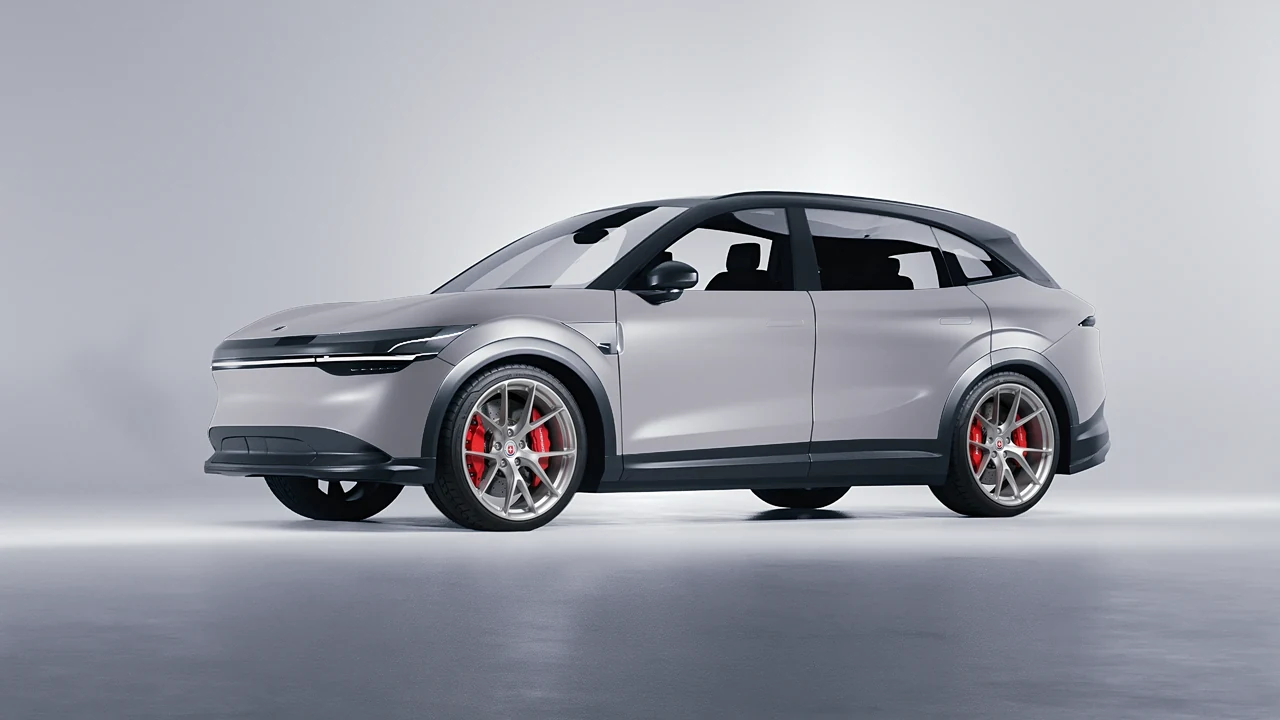 Zeekr 7X 2025 on HRE Performance Wheels P101 forged wheels, front three-quarter view