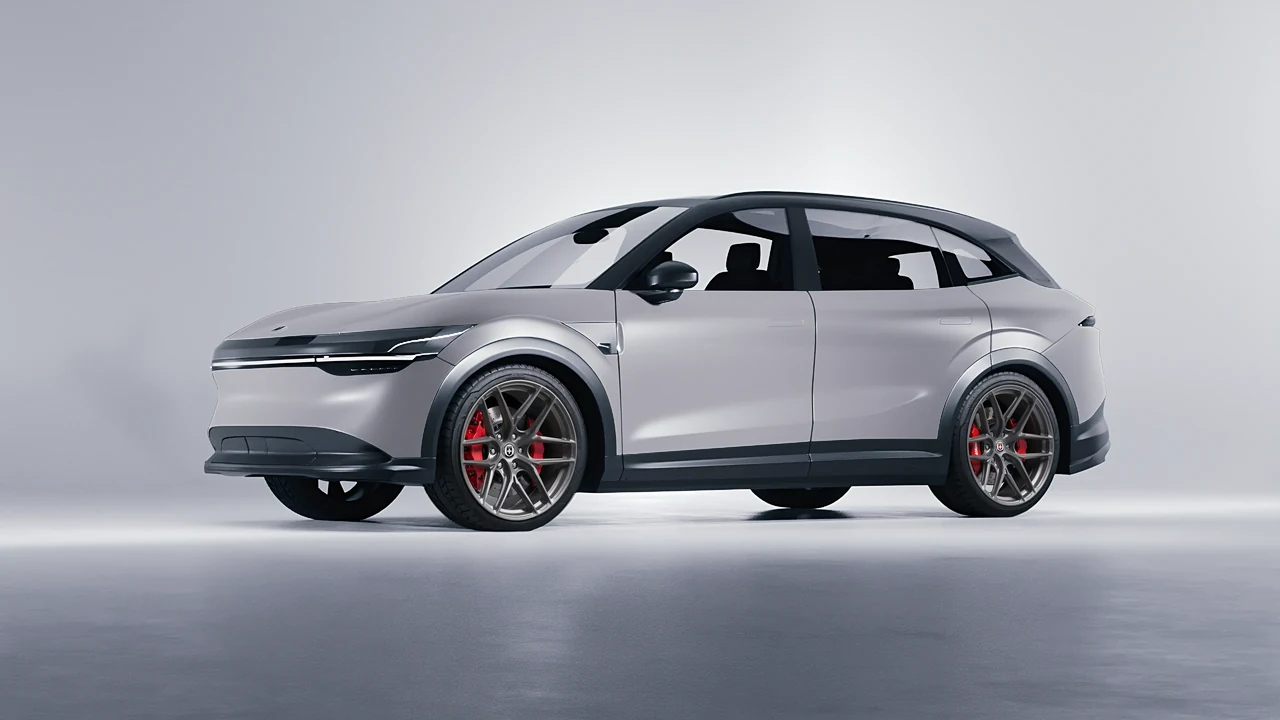 Zeekr 7X 2025 on HRE Performance Wheels P161SC forged wheels, front three-quarter view