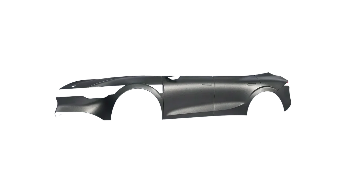 Zeekr 7X 2025 wrapped in Black Rock Grey (Avery Dennison SW900-823-M), front three-quarter view