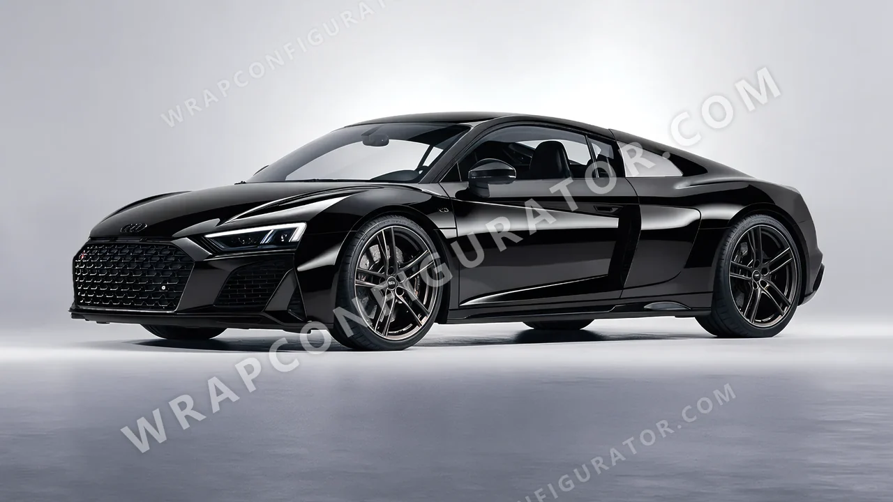 Black Audi R8 2022 wrapped in 3M Black HG12