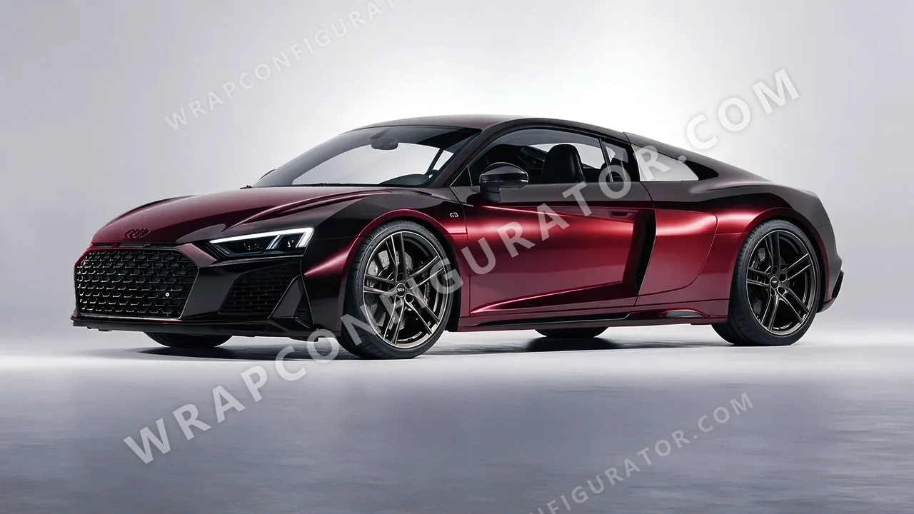 Black Audi R8 2022 wrapped in 3M Gloss Ember Black GP282