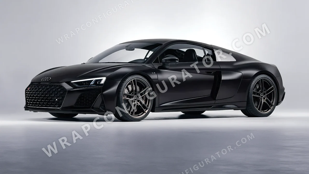 Black Audi R8 2022 wrapped in Avery Dennison Black SW900-197-O
