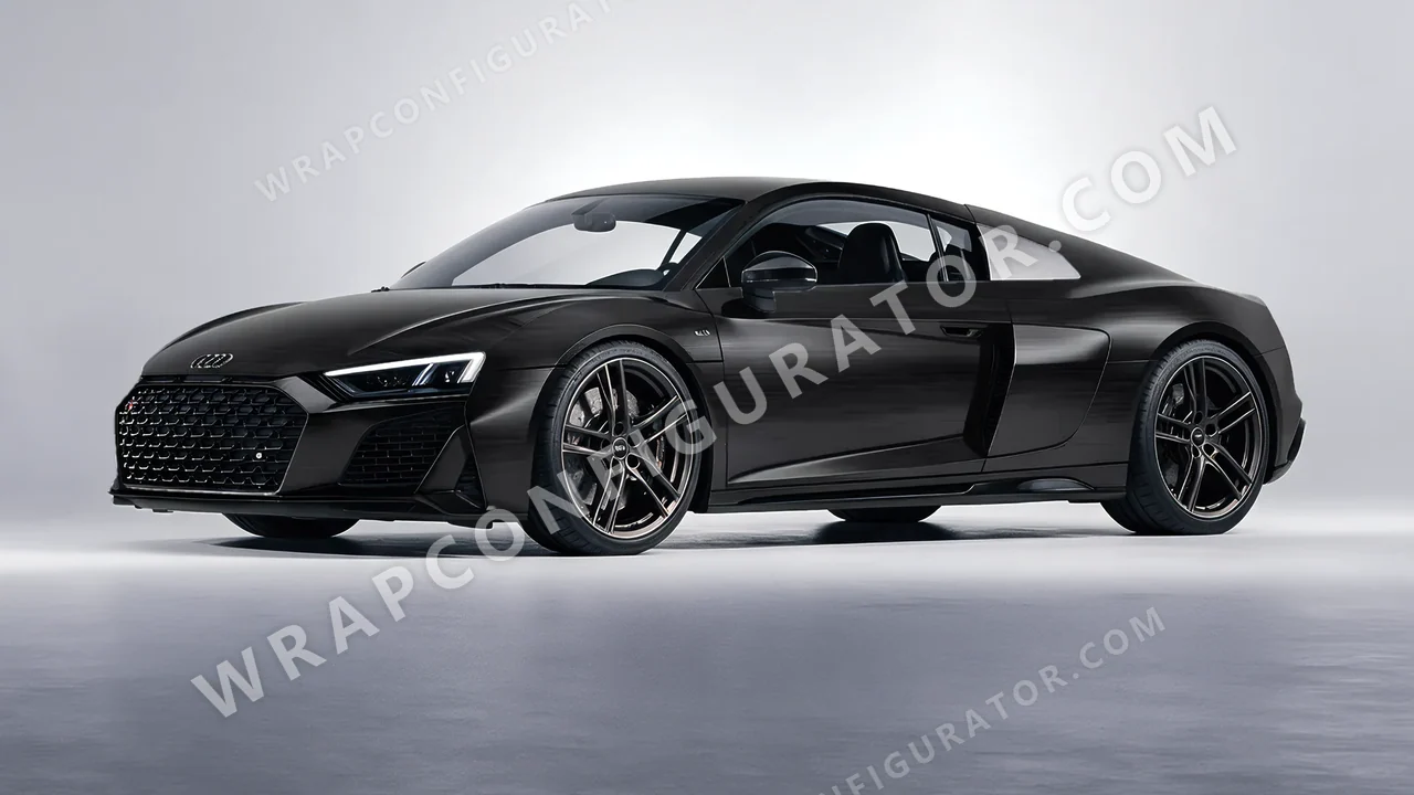 Black Audi R8 2022 wrapped in Avery Dennison Brushed Black SW900-193-X