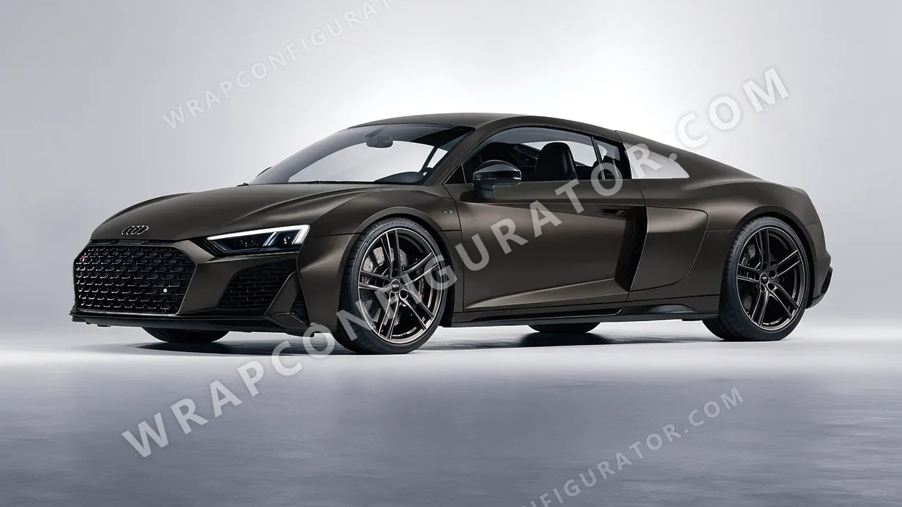Black Audi R8 2022 wrapped in Avery Dennison Dark Basalt SW900-871-M